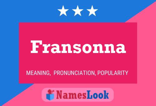 Fransonna Name Poster