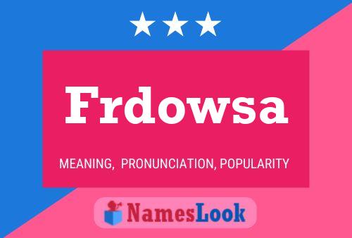 Frdowsa Name Poster