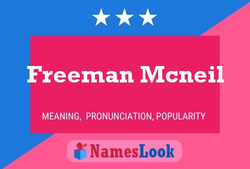 Freeman Mcneil Name Poster