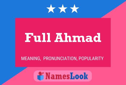 Full Ahmad Name Poster