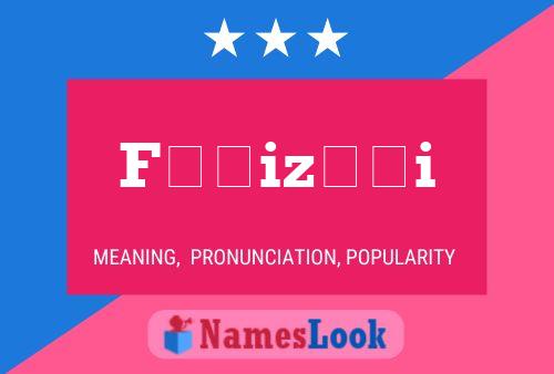 Fārizíi Name Poster