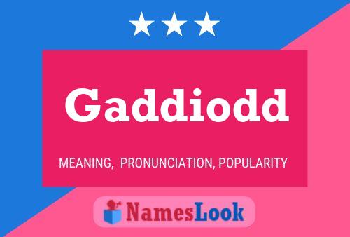 Gaddiodd Name Poster