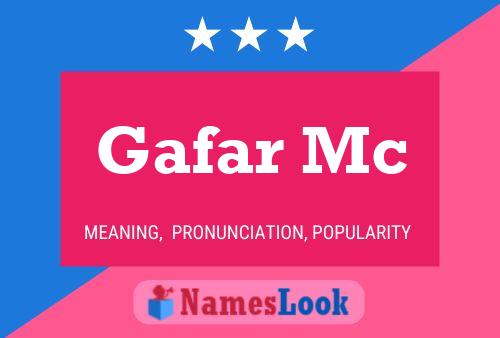 Gafar Mc Name Poster