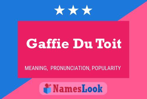 Gaffie Du Toit Name Poster