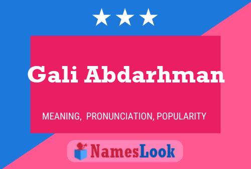 Gali Abdarhman Name Poster