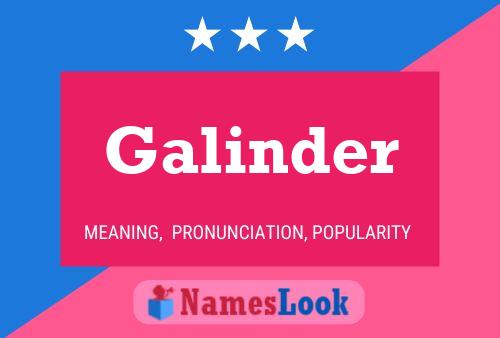 Galinder Name Poster