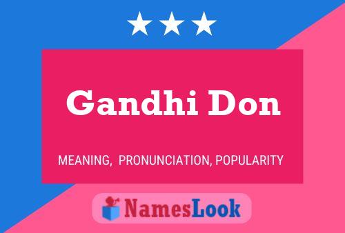 Gandhi Don Name Poster