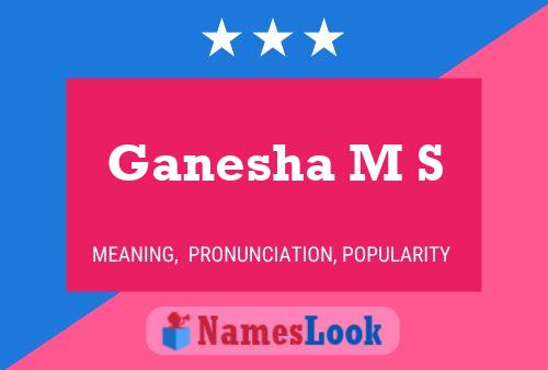 Ganesha M S Name Poster