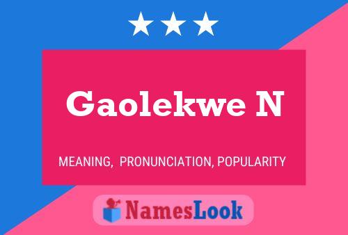 Gaolekwe N Name Poster