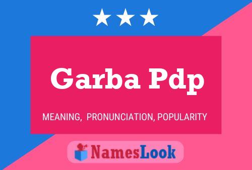 Garba Pdp Name Poster