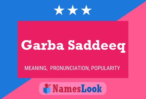 Garba Saddeeq Name Poster