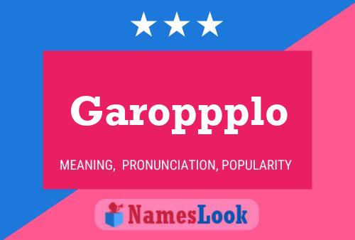 Garoppplo Name Poster