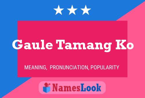 Gaule Tamang Ko Name Poster