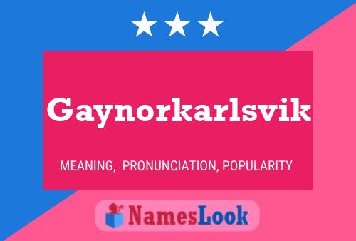 Gaynorkarlsvik Name Poster