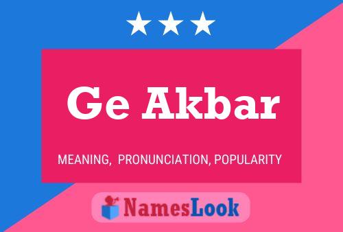 Ge Akbar Name Poster