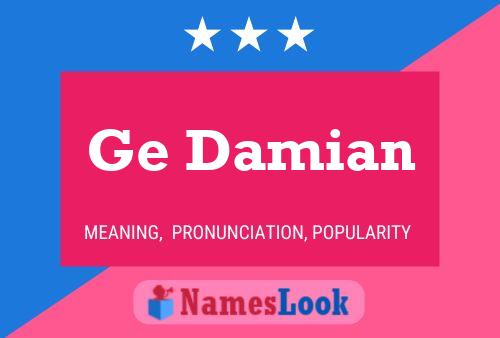 Ge Damian Name Poster