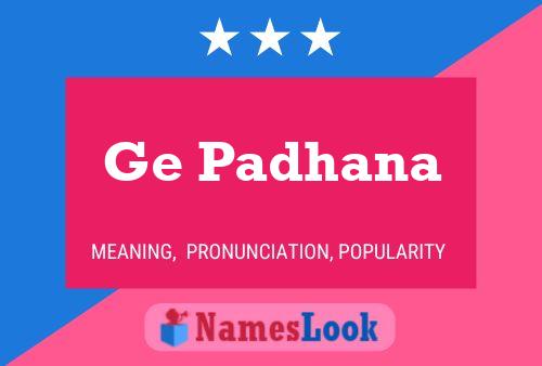 Ge Padhana Name Poster