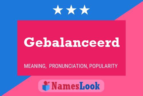 Gebalanceerd Name Poster