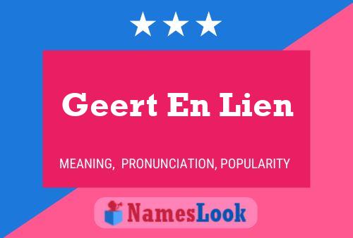 Geert En Lien Name Poster