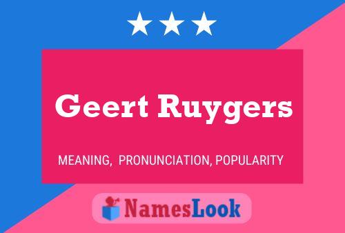 Geert Ruygers Name Poster