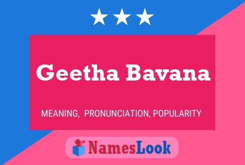 Geetha Bavana Name Poster