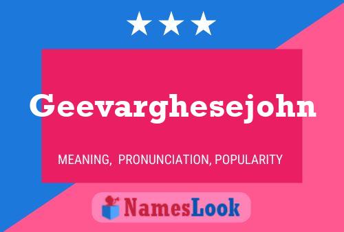 Geevarghesejohn Name Poster