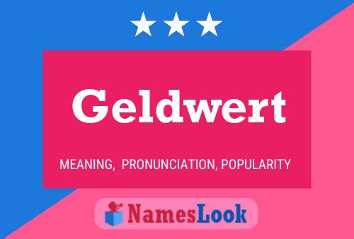 Geldwert Name Poster