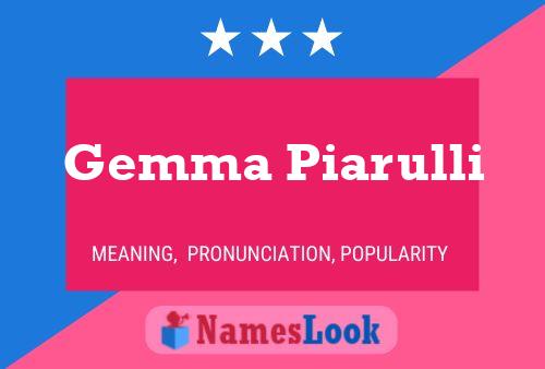 Gemma Piarulli Name Poster