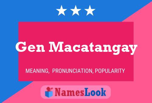 Gen Macatangay Name Poster