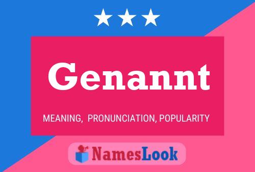 Genannt Name Poster