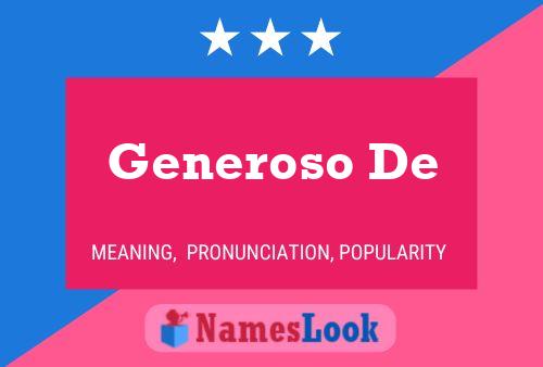 Generoso De Name Poster