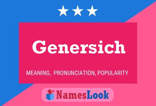 Genersich Name Poster