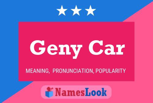 Geny Car Name Poster