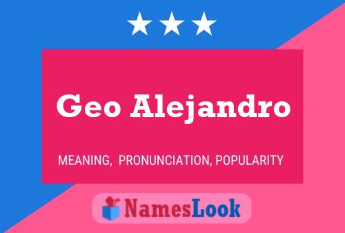 Geo Alejandro Name Poster