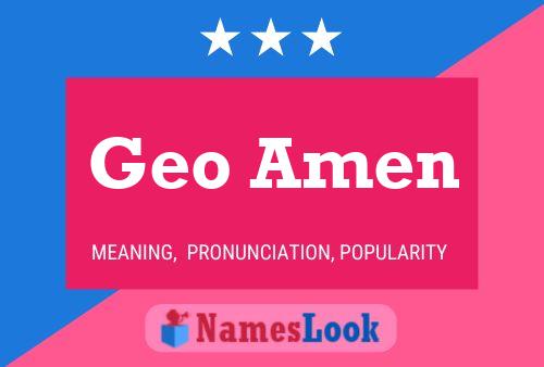 Geo Amen Name Poster