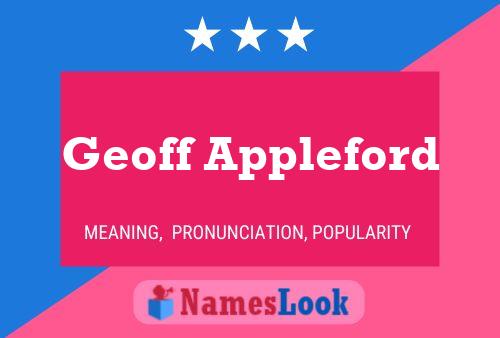 Geoff Appleford Name Poster