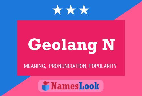 Geolang N Name Poster