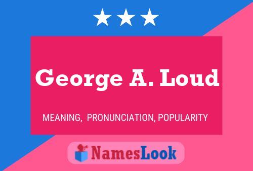 George A. Loud Name Poster