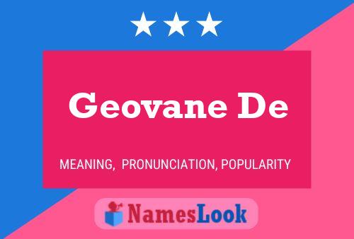 Geovane De Name Poster