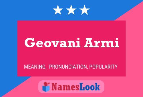 Geovani Armi Name Poster