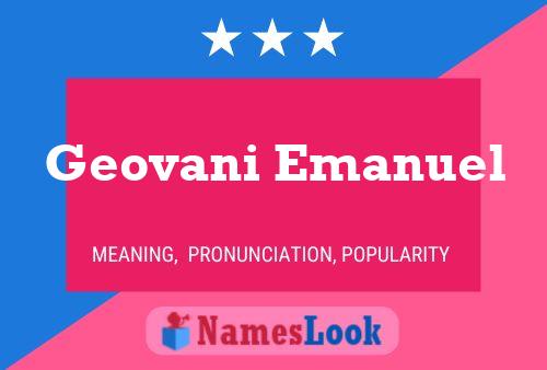 Geovani Emanuel Name Poster