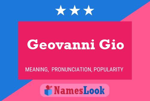 Geovanni Gio Name Poster