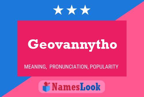 Geovannytho Name Poster