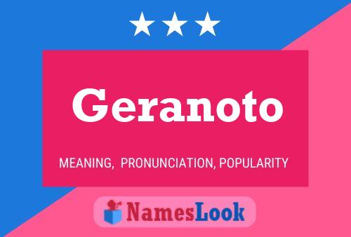 Geranoto Name Poster