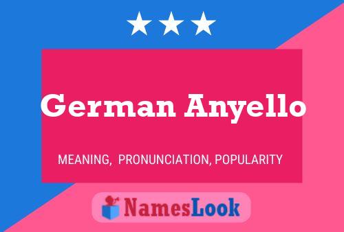 German Anyello Name Poster