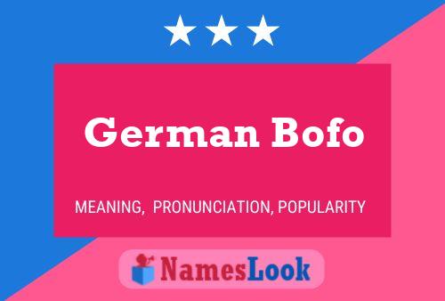 German Bofo Name Poster