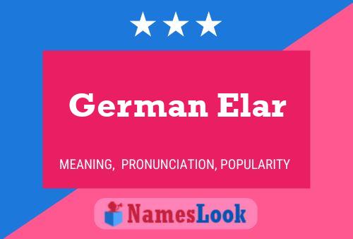 German Elar Name Poster