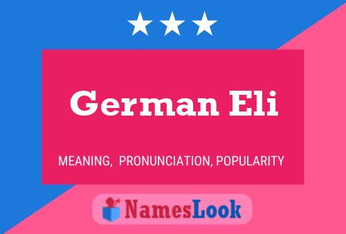 German Eli Name Poster