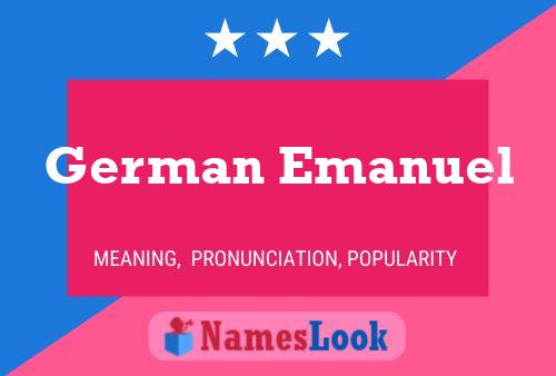 German Emanuel Name Poster