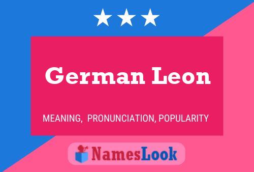 German Leon Name Poster